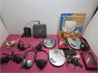 Walkman CD Player Lot with Headphones & 2 Car