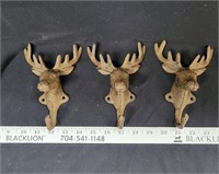 3 Metal Deer Hooks