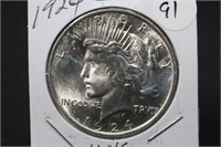 1924 Uncirculated Silver U.S. Peace Dollar