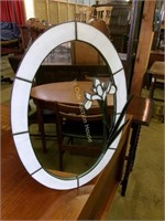 Slag Glass Deco Styled Mirror
