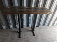 WOOD BAR TABLE W/ 2 BASES, 48" X 19" X 41"