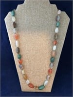 Multi-Colored Agate Beaded Necklace