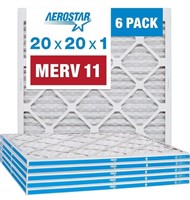 AEROSTAR, 6 PACK OF MERV 11 PLEATED AIR FILTERS,