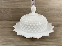 Fenton Covered Butter & Cheese Dish