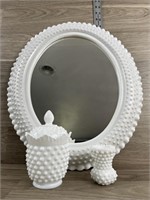 Mirror Covered Sugar Dish & Holder