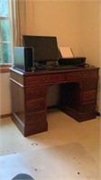 Wood 7 drawer office desk, 44”x22”, older Dell