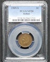 1909-S Indian Head Cent from Set PCGS VF20
