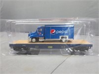 Gold Line Train O Scale CSX Flatcar w/ Pepsi