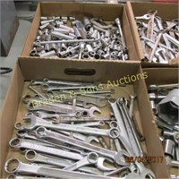 GROUP OF 4 BOXES OF WRENCHES, RATCHETS AND