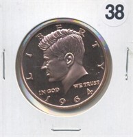 Kennedy Half Dollar Style One Ounce .999 Copper Ro