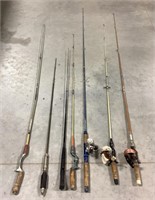 7-Fishing poles 3 w/ reels