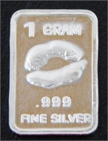 1 gram Silver Ingot - Sexy Lips, .999 Fine Silver
