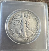 1945 Silver Liberty Half Dollar in Case
