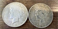 (2) Morgan Silver Peace Dollars, 1923/ 1923-D