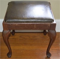 Antique Sewing Stool w/ Storage + Contents