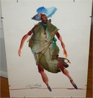 Wendell Mohr Signed Orig Watercolor Figural Art