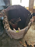 2- 20ft. log chains 12 ft & boomers  metal barrel