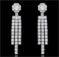 AIGL 2.67 Cts White Gold Diamond Earrings