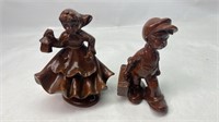 Wood carved figures made in Italy