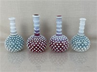 Hobbs Brockunier & Co Hobnail Blown Barber Bottles