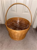 Tall Round LONGABERGER Basket with Handle and
