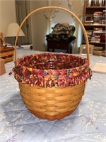Tall Round LONGABERGER Basket with Handle - Red