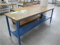 (3) Steel Frame Wood Top Tables