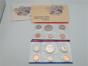 1988 US Mint UNC Coin set P & D Mint marks