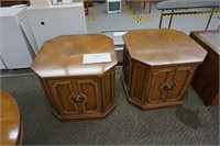 pair of high-quality end tables with one door &