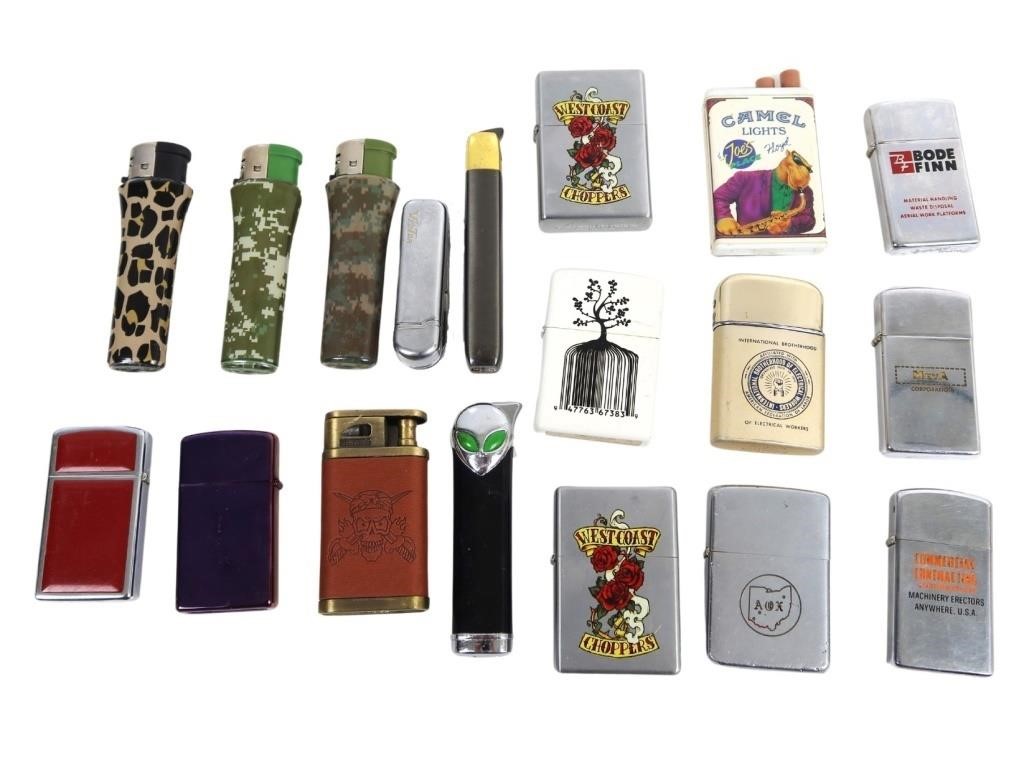 LARGE LOT OF COLLECTIBLE LIGHTERS