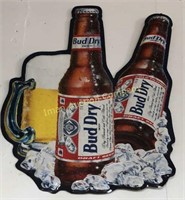 Bud Dry Beer Metal Sign 20” X 25”