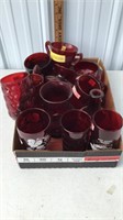 Ruby red glassware Lot