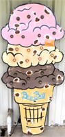 Blue Bell Ice Cream, Lighted Metal Sign. 70.5"x32"