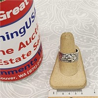Foo Dog Adjustable Sterling Silver Protection Ring