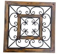 XL Wood and Wrought Iron Wall Panel