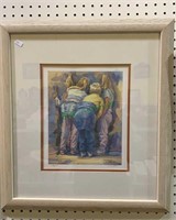 Small framed artist proof of the busybodies by