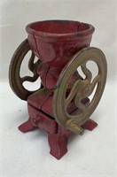 Vintage miniature cast-iron store coffee grinder,