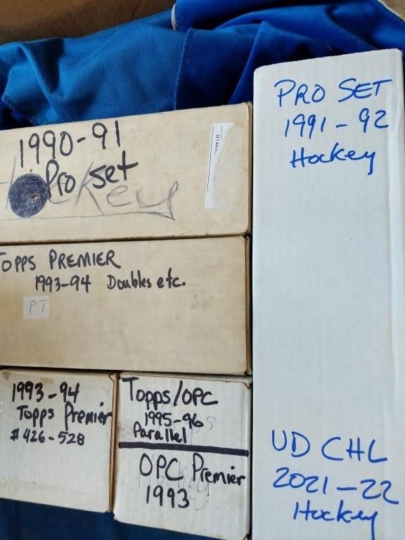 Boxes of NHL and CHL cards