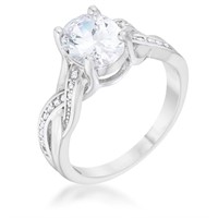 Oval 2.00ct White Sapphire Twisted Ring