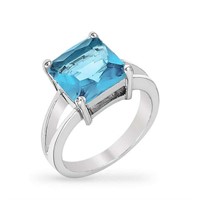 Elegant Princess 5.50ct Aquamarine Solitaire Ring