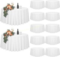 12 Pack White Round Tablecloth 70 inch Round
