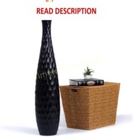 Leewadee Large Black Floor Vase  43 inches