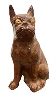 19th C Folk Art Boxer Dog, Ohio Sewer Tile Art