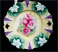 Vintage RS Prussia cake plate w/ flowers