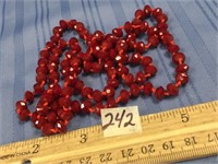 Ruby colored crystal necklace         (a 7)