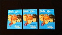 3 1960s Barbie, Ken & Midge wardrobe booklets