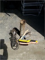 Shop light, welding rods and brushes