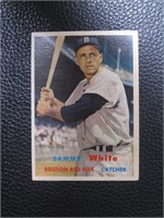 1957 TOPPS #163 SAMMY WHITE RED SOX VINTAGE