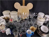 Assorted glassware, Mikasa martini glass, wine