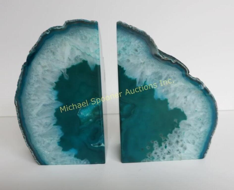 PAIR BRAZILIAN AGATE COLOURED GEODES